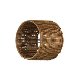 Aspen Creative 50503-1 Drum, Rattan Clip-On Lamp Shade, 5" Top x 5" Bottom x 4" Height, Natural