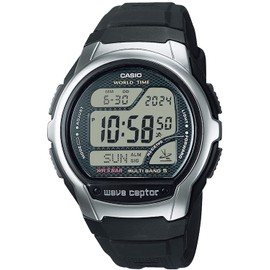 Casio WV-58R Series Wave Sceptor Wristwatch, Black, Round