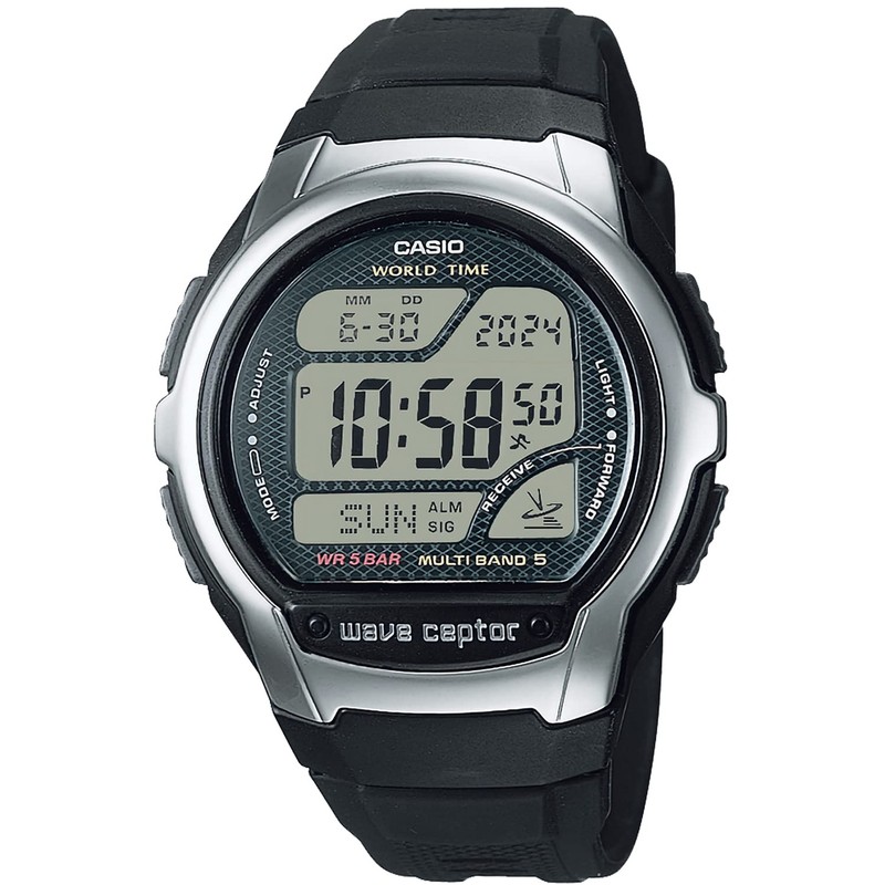 Casio WV-58R Series Wave Sceptor Wristwatch, Black, Round