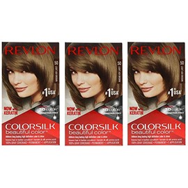 Revlon ColorSilk Hair Color 50 Light Ash Brown 1 EA - Buy Packs and SAVE (Pack of 3)