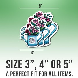 Motivational Stickers Inspirational Stickers Bloom Where You're Planted Cool Vinyl Stickers, Weather-Resistant Sticker for Water Bottles, Laptop, Window, Car Size 5"