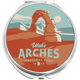 NewCharms Arches National Park Compact with Mirrors - Perfect Pocket and Purse Size Folding Mirror for Applying Make Up Anywhere