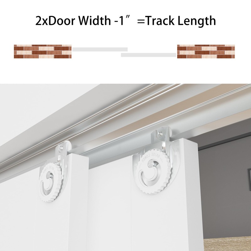 WEWORTH Bypass Sliding Door Track Hardware 96", Wardrobe Closet Door