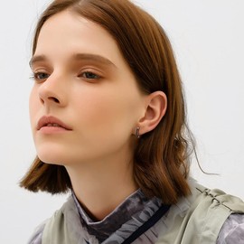 Immobird Creole Earrings 925 Sterling Silver Earrings Men Women Hoop Earrings Diameter 11 mm 15 mm Small Sleeping Hoop Earrings Black, Sterling Silver, No Gemstone