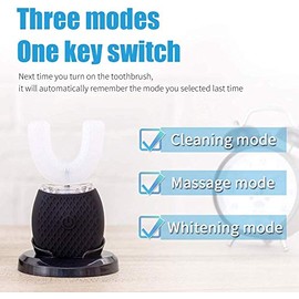 Maybuy Cepillo de dientes ultrasónico automático, cepillos de dientes ultrasónicos en forma de U para adultos, cepillos de dientes eléctricos sónicos 