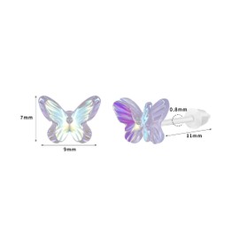 AoedeJ 4 Pairs Butterfly Stud Earrings Butterfly Plastic Earrings for Teenage Girls Butterfly Earrings for Women, Resin