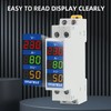 DIN Rail 18 mm Voltage Current HZ Meter AC 80-500V