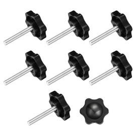 QUARKZMAN 8 Pieces Tension Screw Knob, M5 x 30mm Hex Star Knob Plastic Handles Handset Screw Handle for Umbrella Stand Mechanical Furniture, 25mm Diameter