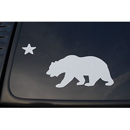 California Flag Sticker Vinyl Die Cut Decal State Bear Car Window Truck Pick Size/Color! V180 (6" X 3', Black)