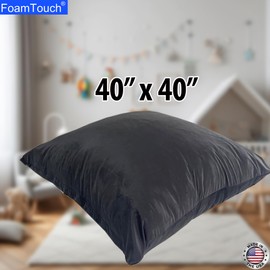 FoamTouch 40" x 40" Black Crash Pad with Foam Blocks for Kids and Adults - Therapeutic Sensory Pad with Washable Cover-Black