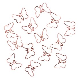 20 Pcs Butterfly Paperclip Bookmark Metal Art Clips Office Supplies Set Binder Folders Metal File Holder for Notebooks Scrapbooks File Organizer, Rose Gold
