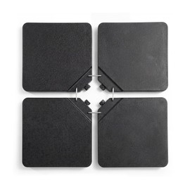 COSIEST 170 LBS Offset Patio Umbrella Base,4 PCS Sand & Water Filled Square Weight Plates,Outdoor Market Umbrella Base for Garden, Backyard