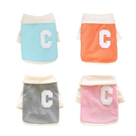 Ittokis 4 Pieces Dog Polo Shirts, Breathable Pet Shirts, Puppy T-Shirt Dog Clothes Outfit Apparel Coats for Small Medium Dogs Cats