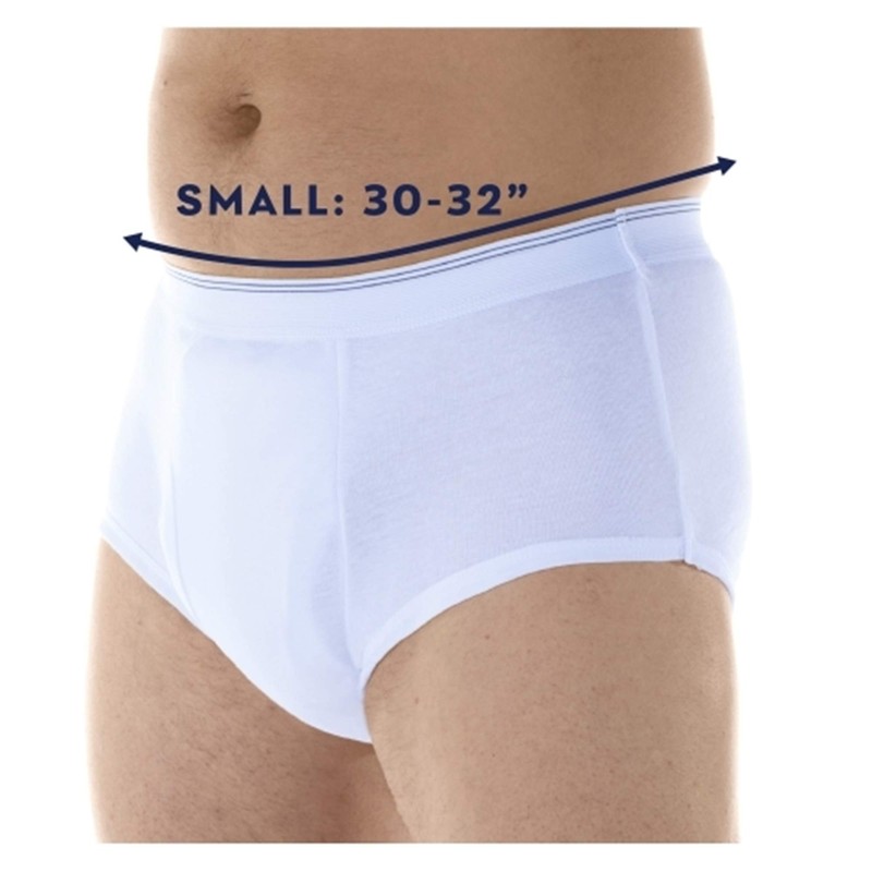 1-Pack Men's Maximum Absorbency Washable Reusable Bladder Control Briefs White
