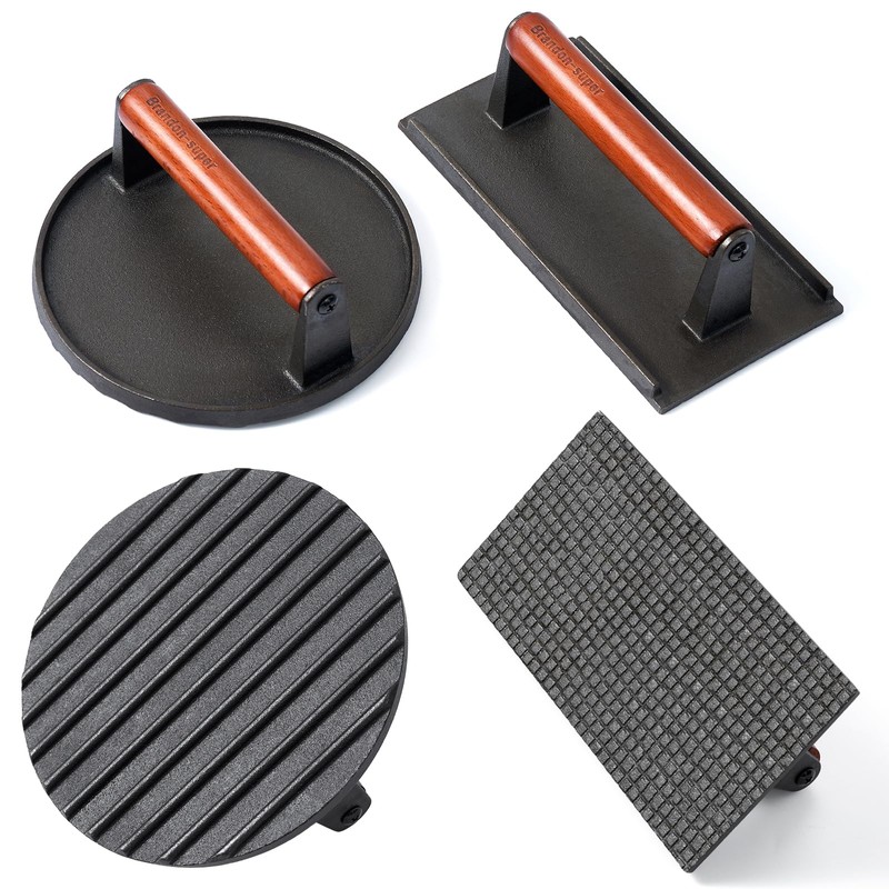 Brandon-super Heavy-Duty Cast Iron Smash Burger Press - Food Grade