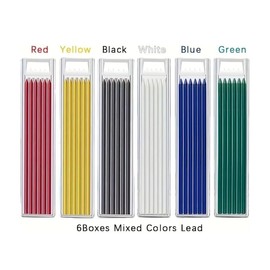 MROOFUL 5 Pack 2.8mm Colored Replaceable Refill Rods for Woodworking Pencil Deep Hole Construction Pencil Leads Marking Tools12CM Length Core (3 colors)