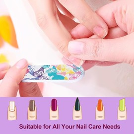 YJDM Professional Nail Files, 20PCS Double Sided Mini Emery Board 180/240 Grit Washable Nail Files, Colorful Floral Fingernail Buffering Files Manicure Tools Nail Styling Tools Pet Grooming Tools