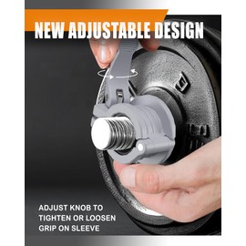 MAXRICH T Barbell Clamp 1 inch Multiple Sizes & Adjustable Weight Clips for Barbell Quick Release Barbell Clips|Barbell Collar Bar Locks for Weight Lifting (Gray)