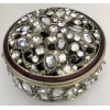 Unbranded Jewels Enameled Regal Trinket Ring Box Rhinestone Crystals. Round