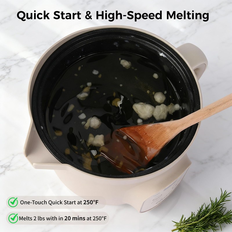 Yuuchail 1.6QTs Electric Wax Melter with Digital Display, Precise Temp
