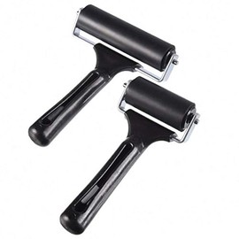 GuDoQi Rodillo de Goma, 2 Piezas (6cm y 10cm), Rodillo Goma para Linoleo, Brayer Tinta Rodillo, para Pintura de Tinta, Estampado de Bloques de Papel Pintado y Artes