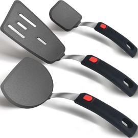 3 Pack Flexible Silicone Spatula Set, 600°F Heat Resistant Silicone Cooking Utensils Set for Nonstick Cookware, Mixed Kitchen Silicone Utensil Spatula Turner Flippers - Heat Resistant Silicone Grip