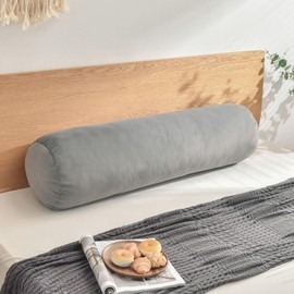 Konelia Body Pillows for Adults Neck roll Pillow for Sleeping Bolster Bed Pillow Decorative Cervical Long Pillow Cylinder Pillows for Knee Leg Neck (Gray, 35.4"x9.8")
