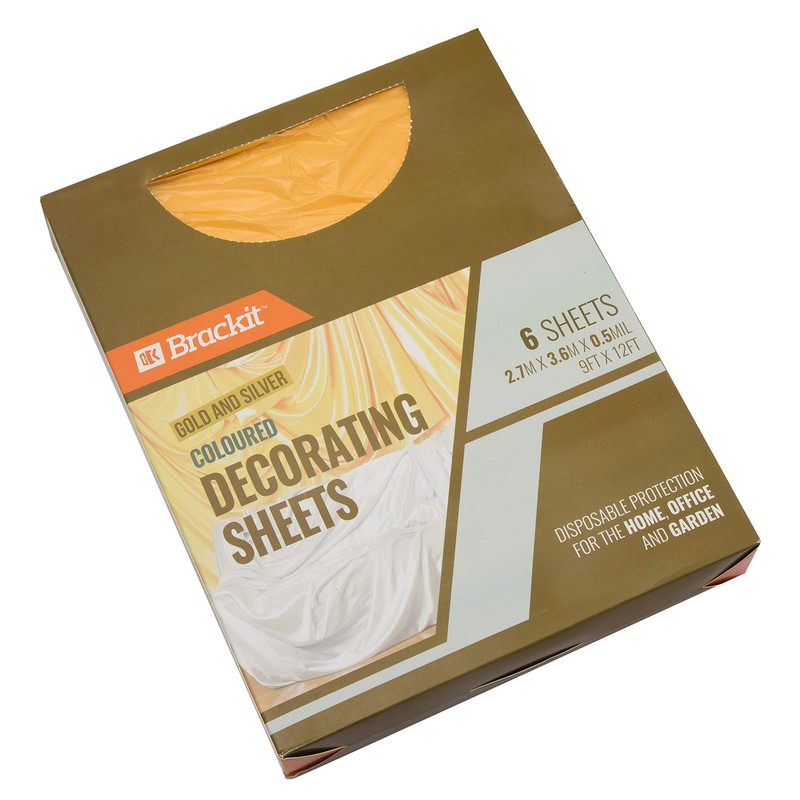 brackit MT2251 Dust Sheets, Gold/Silver (6 Pack)