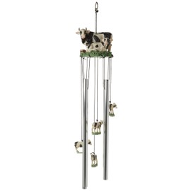StealStreet SS-G-41928, Round Top Cow Hanging Garden Porch Decoration Decor Musical Wind Chime