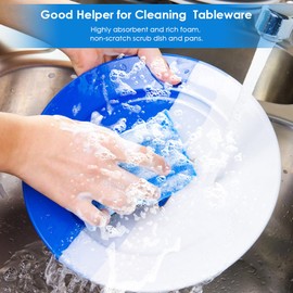 Wsivoiv 8PCS Dish Sponges Kitchen, Premium Blue Dish Washing Kitchen Sponge, Compressed Cleaning Sponges for Cleaning Kitchen and Bathroom, Non Scratch Scrub Sponge, Cleans Quickly and Well