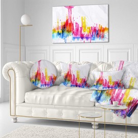 Designart Rio de Janeiro Skyline-Cityscape Canvas Artwork Print-40x20, 40x20, Purple
