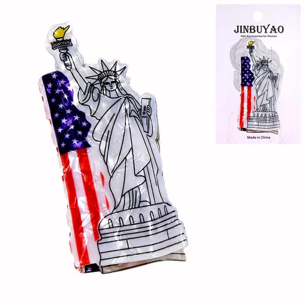 American Statue of Liberty Hair Clip, American Flag Claw Clip,