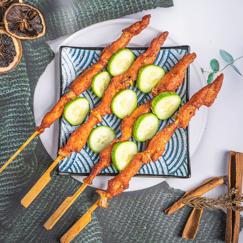VEYLIN Barbecue Skewers,100pcs Bamboo Paddle Skewers Bamboo Sticks for BBQ