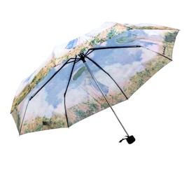 LUCKYWEATHER Mini Women's Pocket Umbrella Monet Woman with Parasol I Pocket Umbrellas Small and Stable and High-Quality Workmanship I Umbrellas with UV Protection