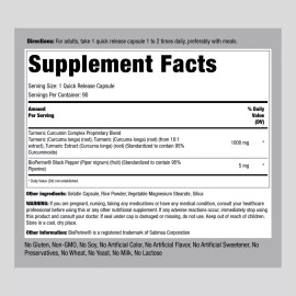 Piping Rock Turmeric Curcumin with Black Pepper | 1000mg | 90 Capsules | by Piping Rock