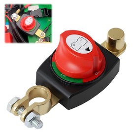 Top Post Battery Disconnect Switch, 275A 12-48 V Battery Cut Off Switch Easy Installation Battery Kill Switch for Car Vehicle Boat and RV, Negative On/Off