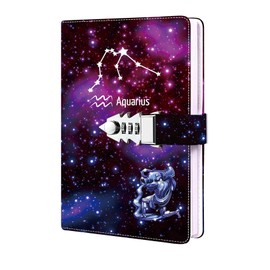 Constellation Diary with Lock, Diary for Women, Men, Girls, Boys, Teenagers, Children, Refillable Password Notebook, Best Birthday, Christmas, Size A5 (21 x 15 cm)