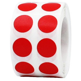 Small Red Dot Stickers 0.5 Inch 12.7 mm Round 1000 Count