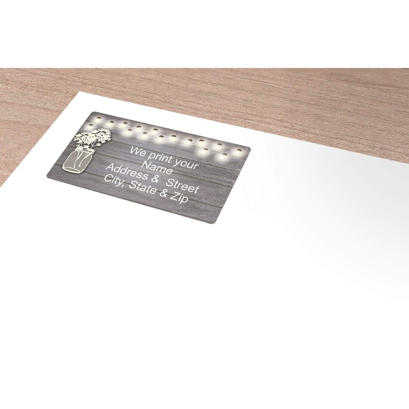 Rustic Mason Jar Address Label - Customized Return Address Label