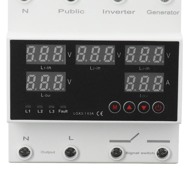 Generator Transfer Switch, Automatic Transfer Switch, Clear LED Display, 3