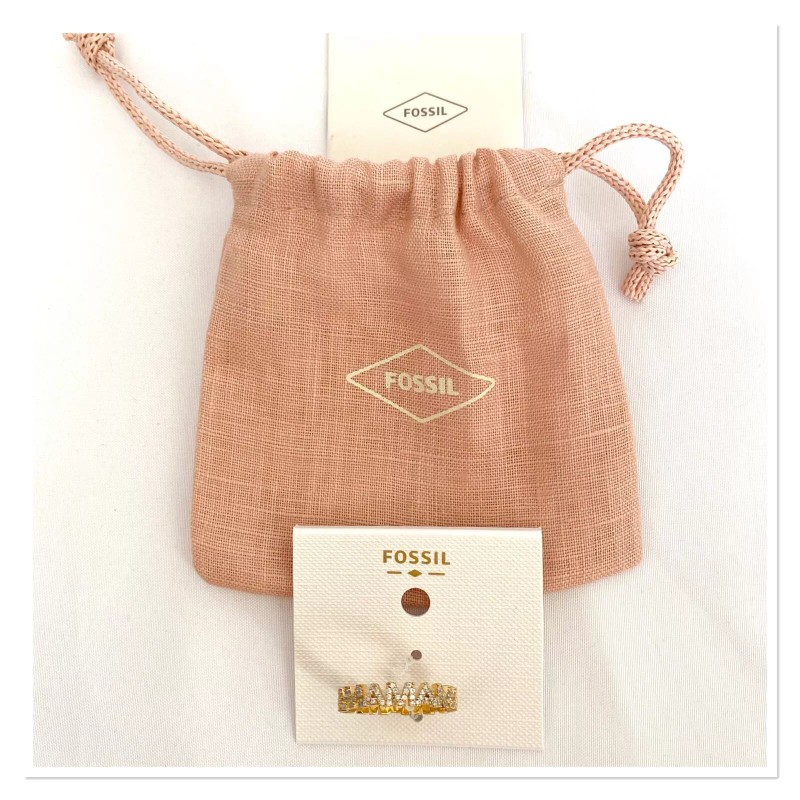 FOSSIL Hazel Gold-Tone Brass Band Ring size 8