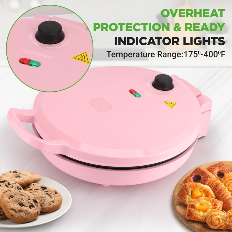 NutriChef Countertop Pizza Maker | 1500W Non-Stick Electric Pizza Cooker