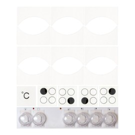 Stove child safety lock with oven door protection, no knob disassembly, 6 x stove knob covers and 1 x oven child safety lock, max. Diameter 4.9 cm Cooker Knobs, min. 6.1 cm centre to centre distance