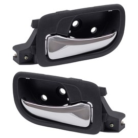 Brock Replacement Pair Set Rear Inside Interior Door Handles Chrome Lever w/Black Housing Compatible with Accord 72660SDAA02ZA 72620SDAA02ZA