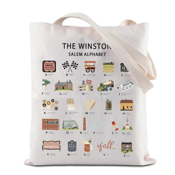 BAUNA Winston Salem NC Alphabet Print Tote Bag Winston Salem
