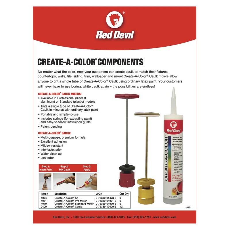 Red Devil 0409 Create A Color Caulk, 1-Pack, White