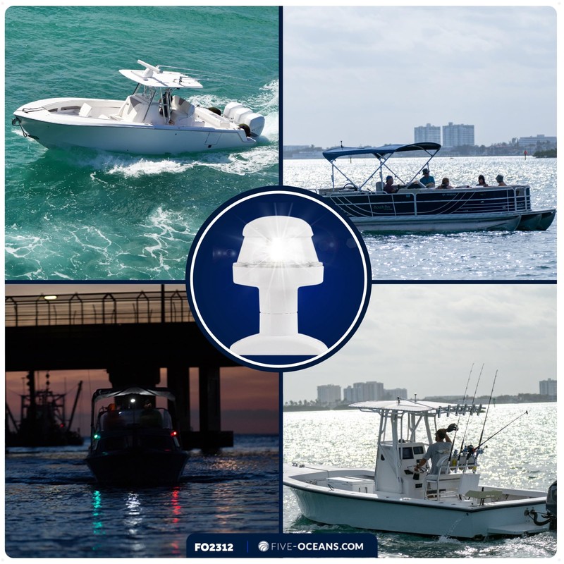 Five Oceans Anchor Light - 12V DC Stern Navigation Light,