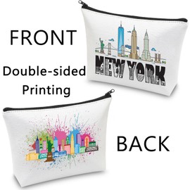 New York Trip Makeup Cosmetic Bag New York Lover Gifts New York Souvenir Gift New York Vacation Travel Bag Zipper Pouch (New York Bag)