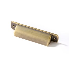 khtumeware 6 Pack 3" Drawer Pulls Brushed Antique Brass Cabinet Cup Pulls Kitchen Hardware Cabinet Handles Drawer Handles Knobs 3 inch Hole Center