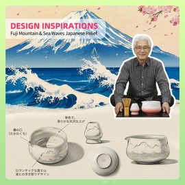 TEANAGOO 7 Pcs Matcha Whisk Set,Pink Matcha Set, Matcha Kit for Ceremony, Matcha Tea Set for Making Breakfast/Latte, Matcha Whisk and Pink Bowl with Scoop&Sifter, Gift for Matcha Lover